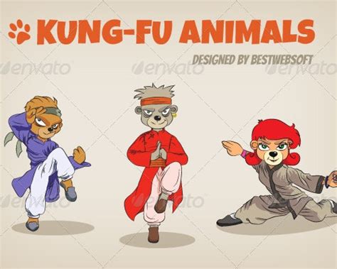 kung fu animals  bestwebsoft graphicriver