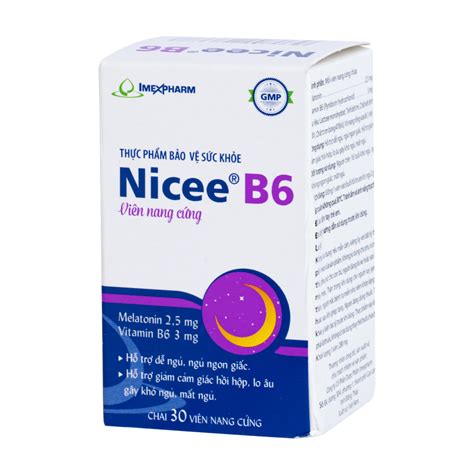 Thực phẩm giúp ngủ ngon Imexpharm Max Go Nicee B6 Hộp 30 viên