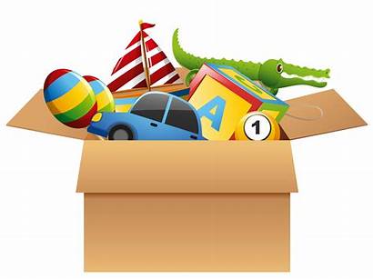 Toys Box Many Vector Brown Illustration Clipart