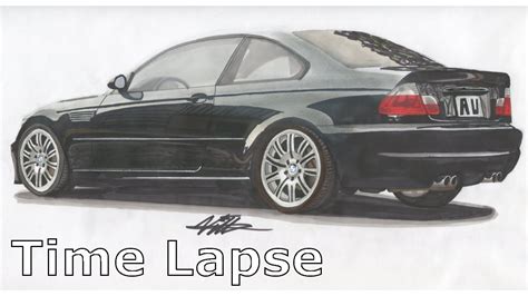 Bmw E46 M3 Drawing Time Lapse Youtube