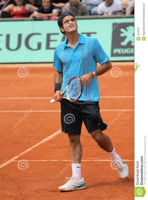 Roger Federer At Roland Garros Editorial Photography