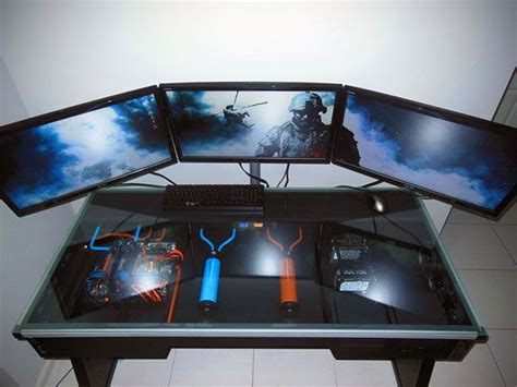 Phantom gaming tempered glass window pc case. Amazing Liquid-Cooled Computer Built Directly Into a Desk ...
