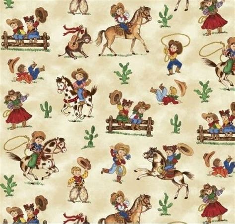 Cowboys And Cowgirls Fleece Fabric Style A 33307 By The Yard Cowboy