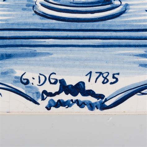 Continental Faience Blue And White Tile Still Life Sold At Auction On