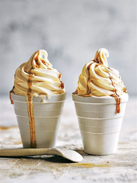 Vanilla Soft Serve Ice Cream With Maple And Bourbon Syrup Soft Serve