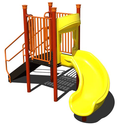 Commercial Playground Slides Freestanding Curved Slide Detailed Play Pro