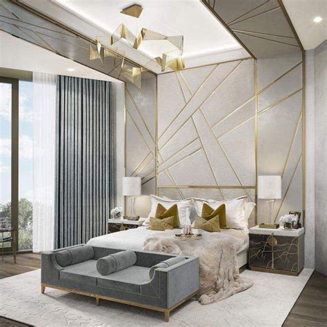 Gold White Grey Bedroom Design Luxurious Bedrooms Interior Design Bedroom Luxury Bedroom Master