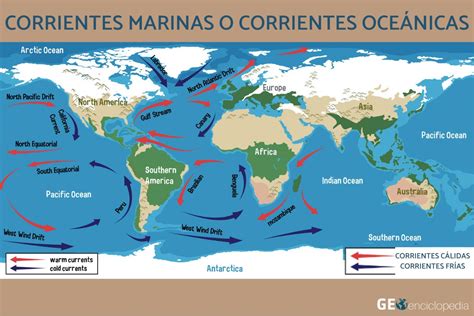 Introducir Imagen Mapa Planisferio Con Corrientes Calidas Y Frias