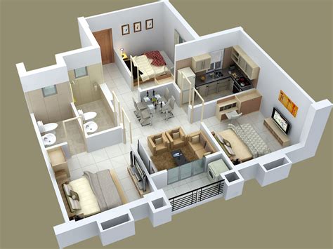 25 Three Bedroom Houseapartment Floor Plans