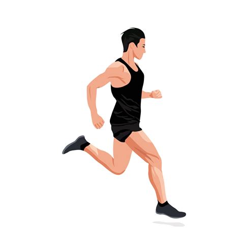 Running Sports Man Vector Stock Illustration A Man In A Sports Uniform On A Treadmill Marathon