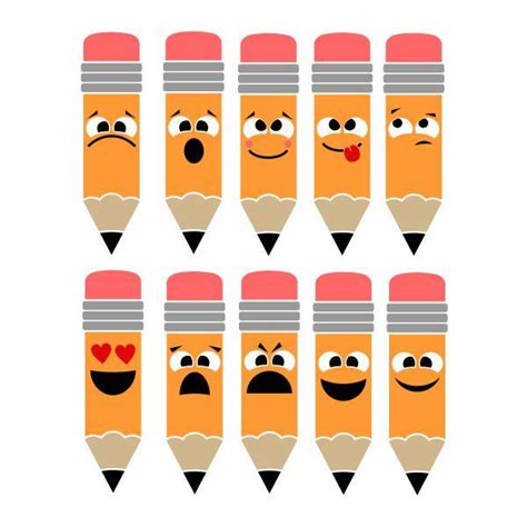 Pencil Emojis Pack Cuttable Design Apex Embroidery Designs Monogram