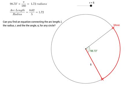 Finding The Formula For The Arc Length Of A Circle Geogebra