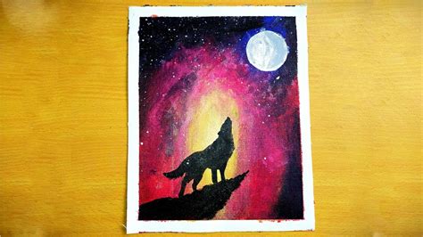 Simple Wolf Acrylic Painting For Beginners Youtube