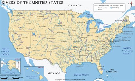 Us Rivers Map Us Map Rivers And Mountains Tpt