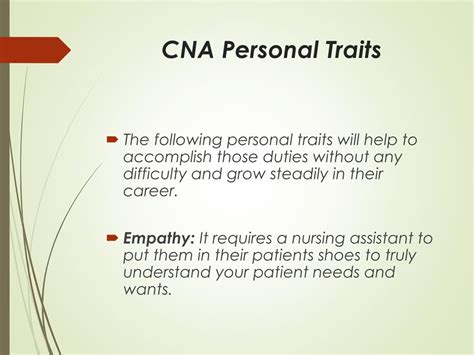 PPT - Certified Nursing Assistant (CNA) job discription & duties