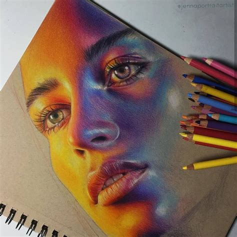 Colour Pencil Drawing Portrait Realistic Portraits Made With Colored Pencils