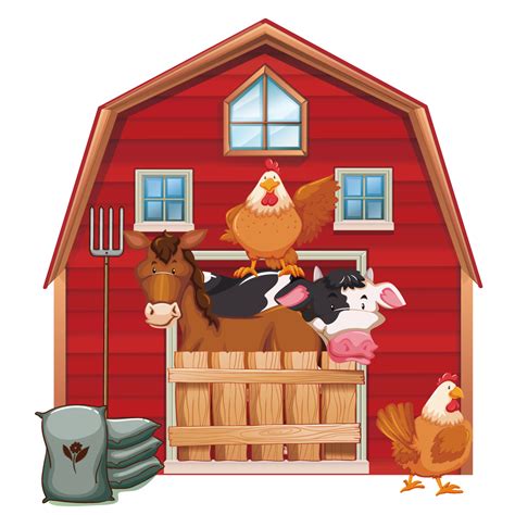 Cattle Silo Farm Barn Clip Art Vector Red House Png Download 1200