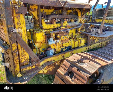 Old Antique Diesel Fifty Caterpillar Stock Photo Alamy