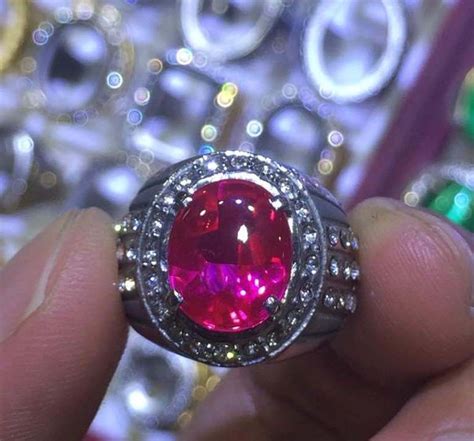 Jual Cincin Titanium Batu Akik Merah Siem Atau Siam Bangkok Hq Di Lapak