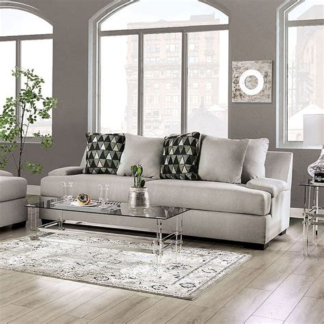 Reigate Living Room Set Light Gray Furniture Of America Furniture Cart