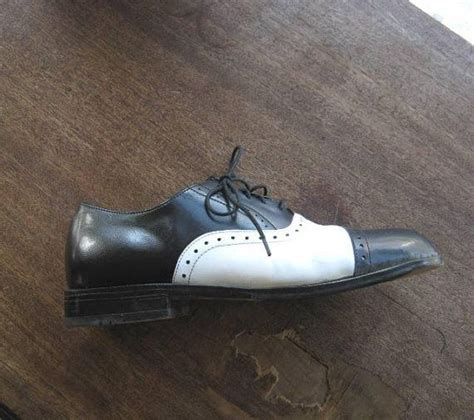 Fly Vintage Mens Black And White Wingtipsoxfords Size 8 Etsy Black