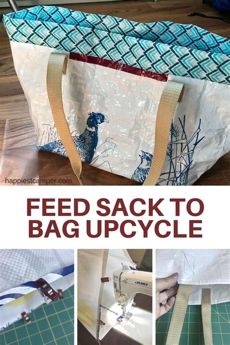 Feed Sack Tote Bag Easy Upcycle Easy Sewing Projects Sewing Projects For Beginners Upcycle