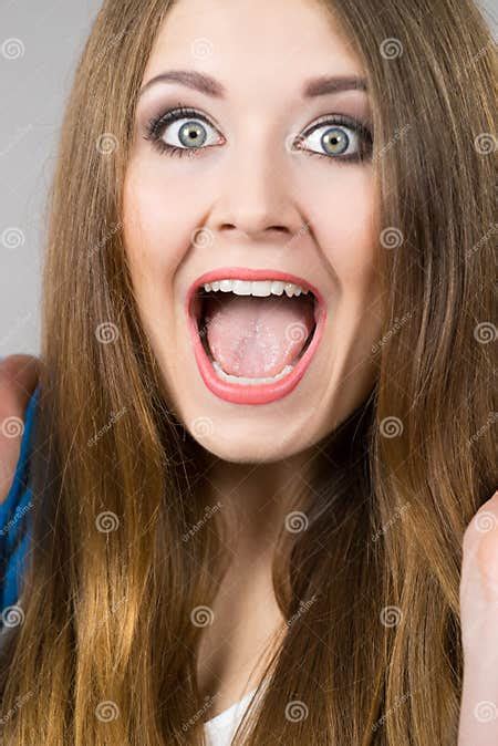 Shocked Amazed Woman Portrait Stock Image Image Of Amazed Shocked