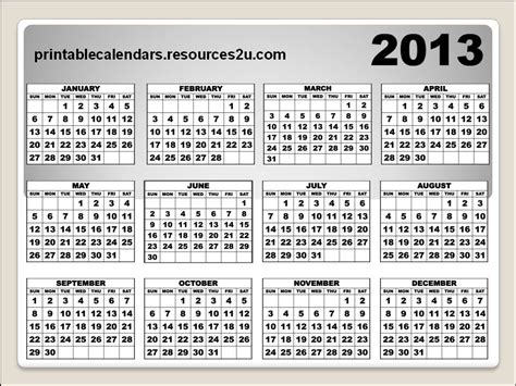 2013 Calendar Printable Full Page New Calendar Template Site