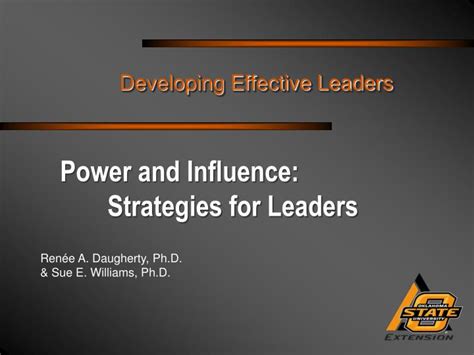 Ppt Power And Influence Strategies For Leaders Powerpoint