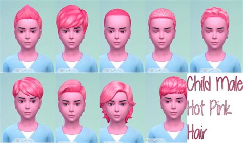 Stars Sugary Pixels Hot Pink Hairstyle For Boys ~ Sims 4 Hairs
