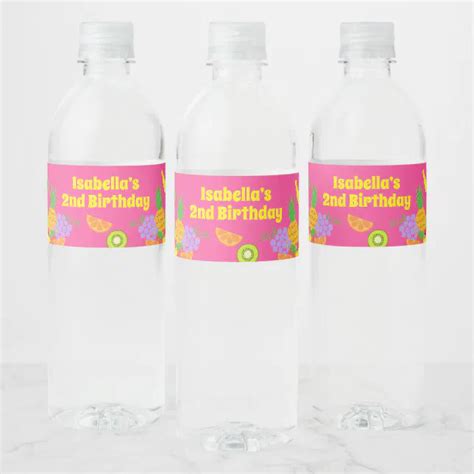 Twotti Frutti Birthday Water Bottle Labels Zazzle