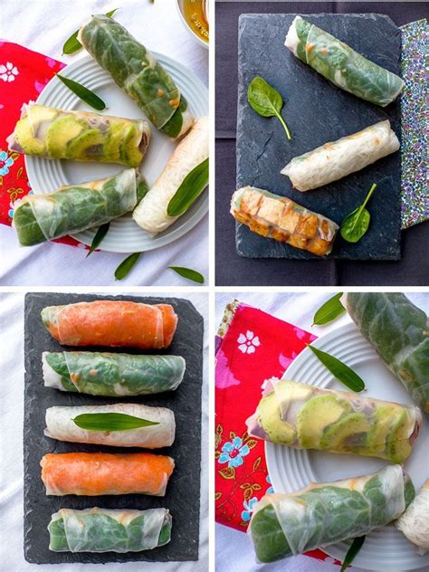 / salmon roll, spicy tuna, mint leaf, and caviar. Rouleau de printemps hiver #vegan | Recette en 2020 | Rouleau de printemps hiver, Recette et ...