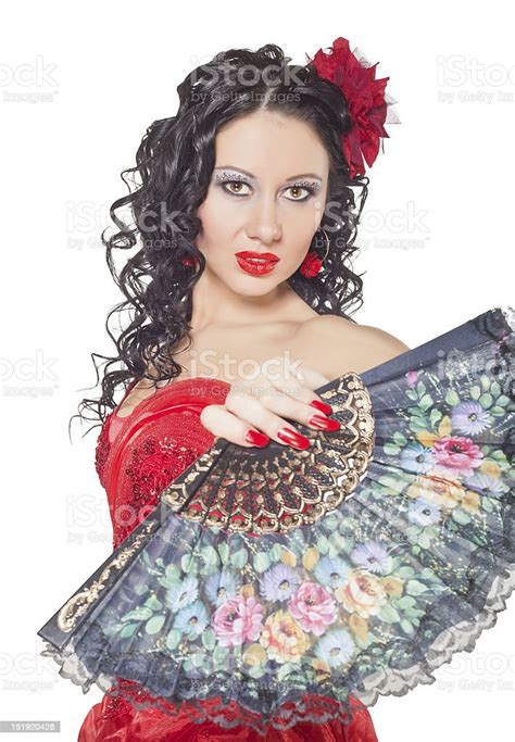 Beautiful Spanish Woman In A Red Dress Stock Photo Download Image Now