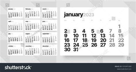 Calendar 2024 Template Desk Design Wall Premium Vector Monthly For 2023