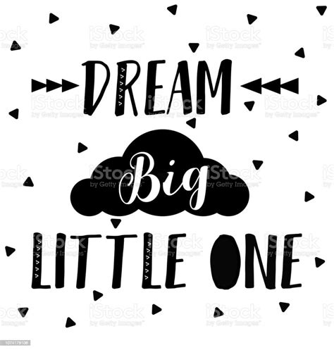 Dream Big Little One Nursery Printable Art Children Poster Stock