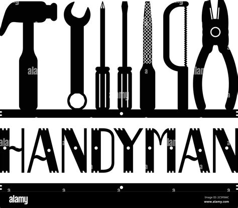 Work Tools Black Saw Wrench Hammer Screwdriver Icon Set Handyman
