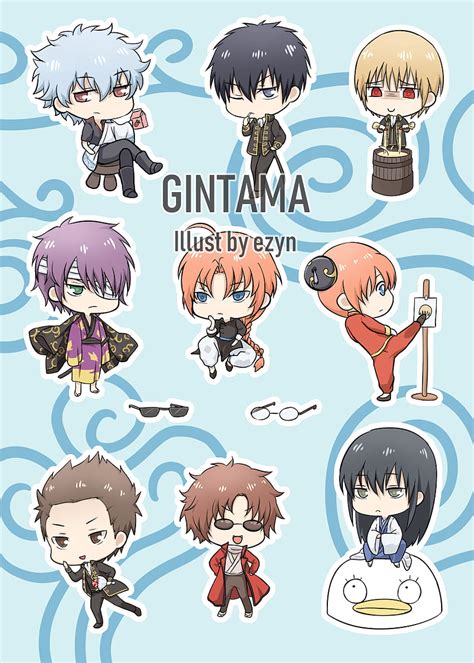 Gintama Chibi Sticker Sheet In 2020 Chibi Sticker Sheets Chibi