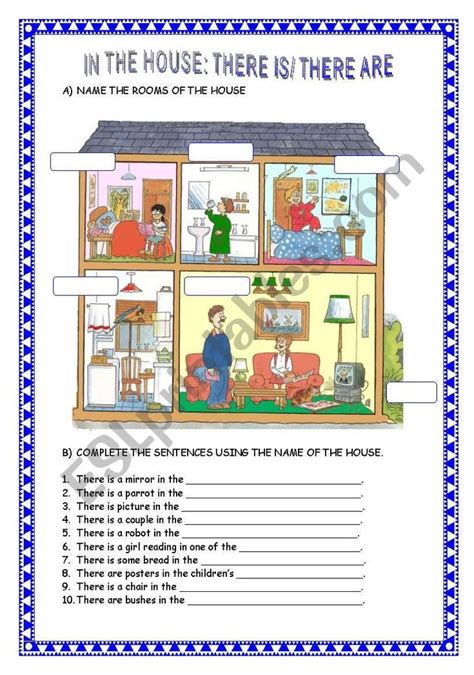 IN THE HOUSE THERE IS THERE ARE ESL Worksheet By Sandramendoza