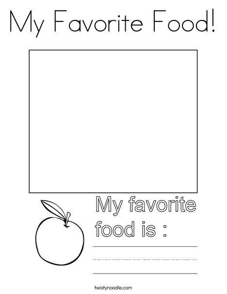My Favorite Food Coloring Page Twisty Noodle All About Me Preschool