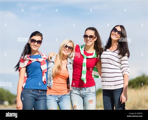 Beautiful Teenage Girls Or Young Women Having Fun Stock Photo Alamy
