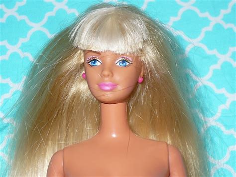 Mattel Barbie Doll Long Tone Blonde Hair Bendy Legs Mackie Mouth Nude For Ooak Ebay