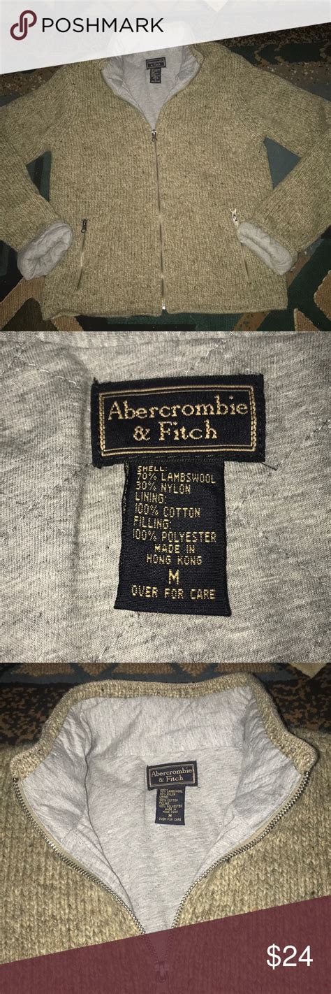 Abercrombie And Fitch Lambswool Tweed Zip Sweater Lambswool Tweed Zip Sweater