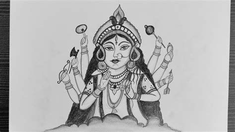 How To Draw Devi Durga Step By Step Maa Durga Face Drawing