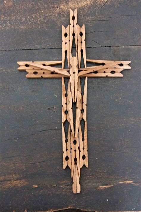 Wooden Clothespin Cross Clothespin Cross Cross Crafts Wooden