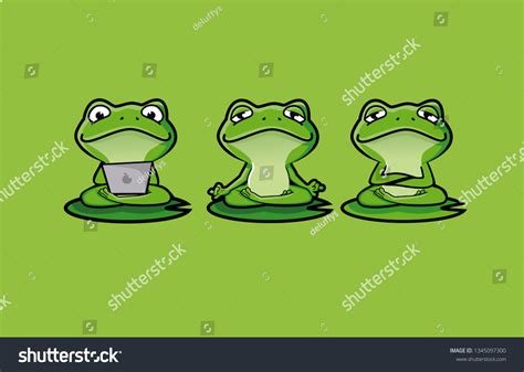 Cute Zen Frog Character Mascot Yoga Stock Vector Royalty Free