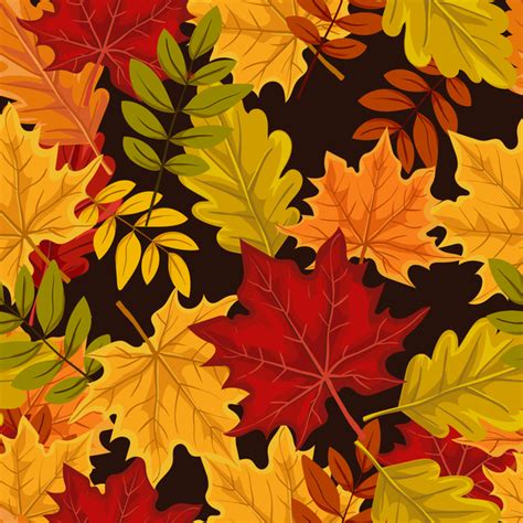 Seamless Leaves Autumn Pattern Vector Free Download