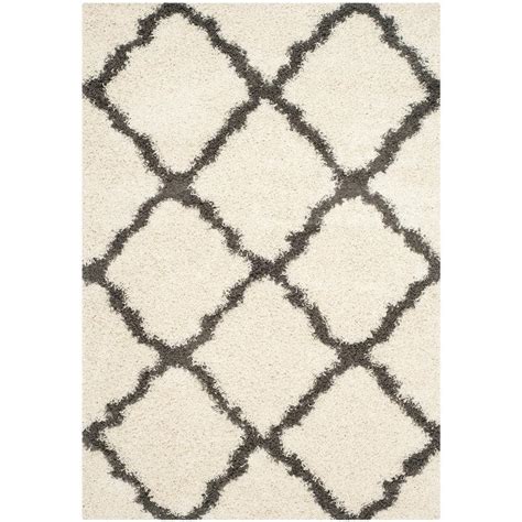 Safavieh Dallas Shag Ivorydark Gray 4 Ft X 6 Ft Geometric Diamond