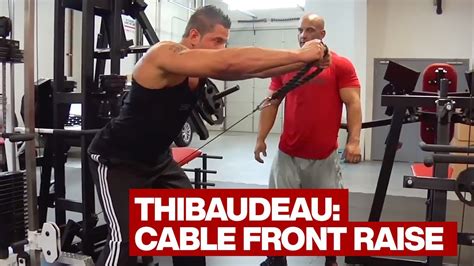 Rope Between Legs Cable Front Raise Youtube