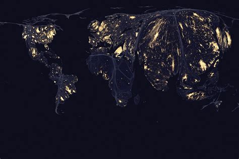 light pollution in the world vivid maps