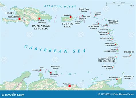 Lesser Antilles Haití República Dominicana Ilustración Del Vector